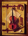 Famous Music Paintings - Still Life - Violin and Music